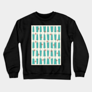 MCM Atomic Blocks Teal, Cream, Red Crewneck Sweatshirt